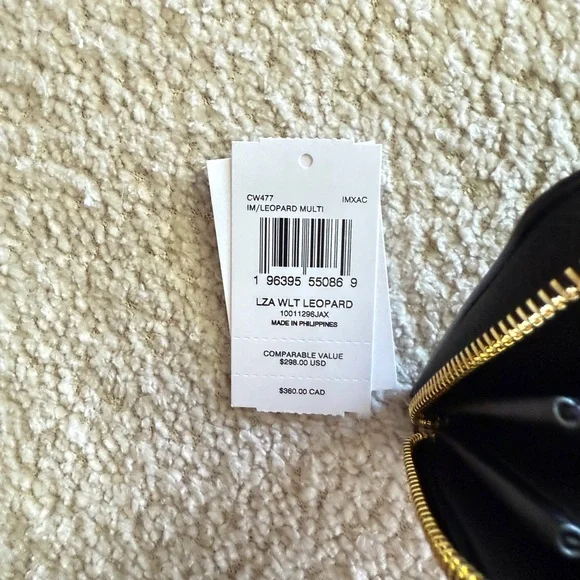 Coach Black and Tan Leopard Wristlet - Picture 3 of 6